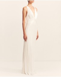 Shona Joy - La Lune Plunged Cross Back Maxi Dress