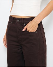 AERE - Mid Rise Barrel Leg Jeans