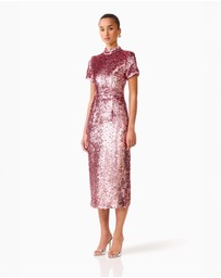 Elliatt - Alissa Cap Sleeve Midi Dress in Pink