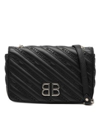Pre-Loved by Azura Reborn - Pre-Loved Embossed Leather Allover Logo BB Wallet on Chain