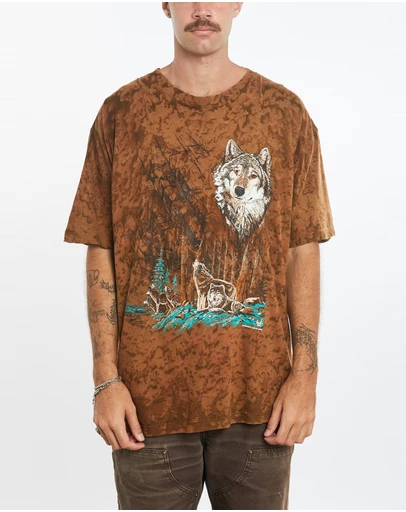 Vintage by The Real Deal - Pre Loved - Vintage 90s Wolf Wildlife Tee
