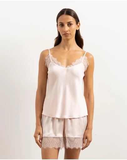 Atmos&Here - Pearl Cami & Shorts Lace Trim Sleep Set