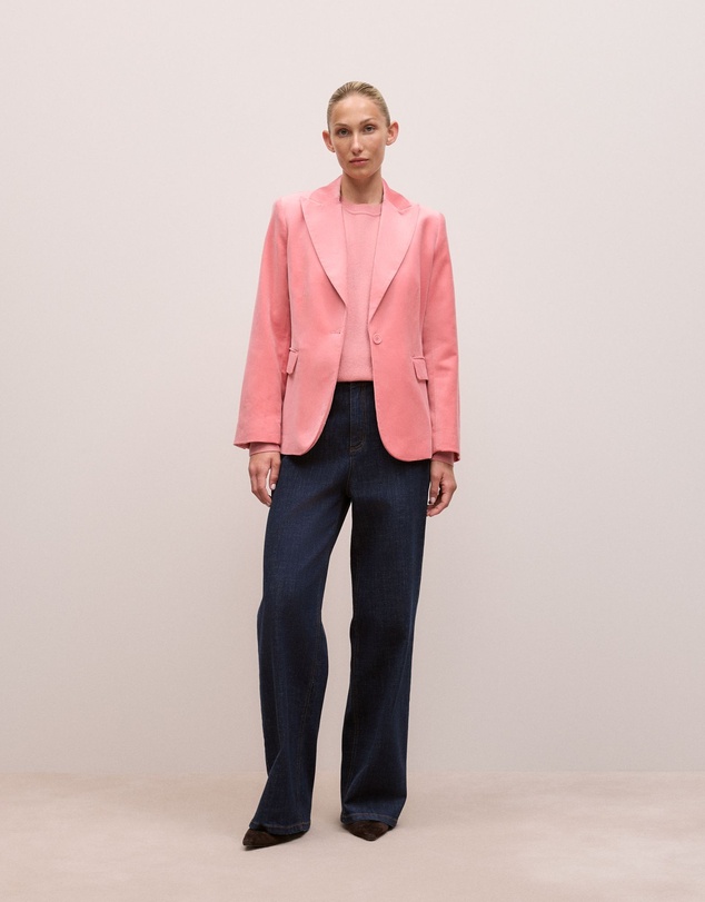 Trenery - Merino Cashmere Forward Shoulder Seam Crew in Dusty Rose