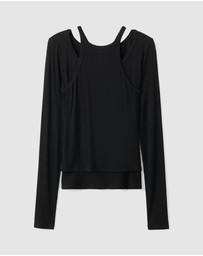 M.N.G - Ribbed Combined T-Shirt