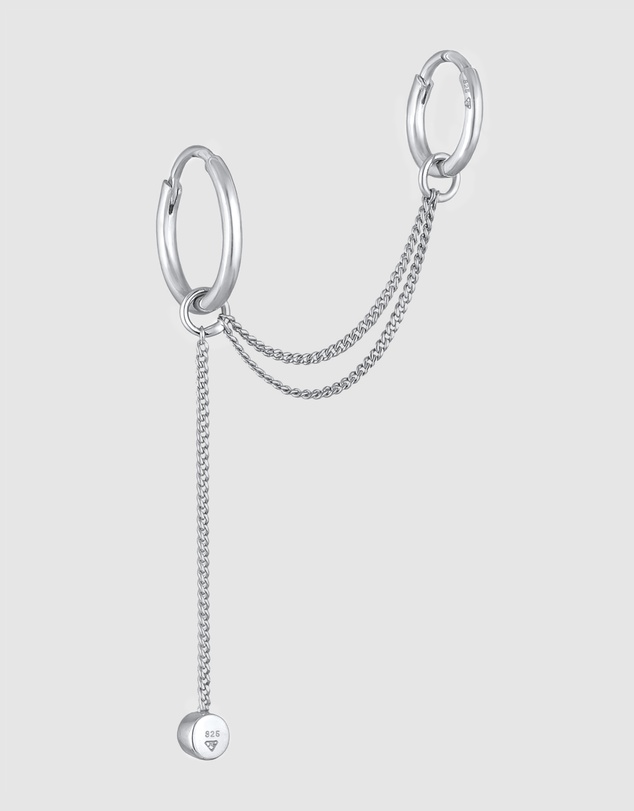 Elli Jewelry - Earrings Creole Crystals 925 Sterling Silver