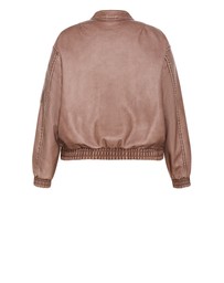 City Chic - Plus size Blaze Faux Leather Bomber - chestnut