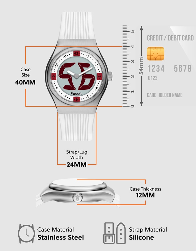 Fossil - Archival Big Tic White Analogue-Digital Watch