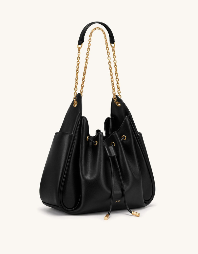 JW PEI - Rowan Ruched Drawstring Chain Bucket Bag