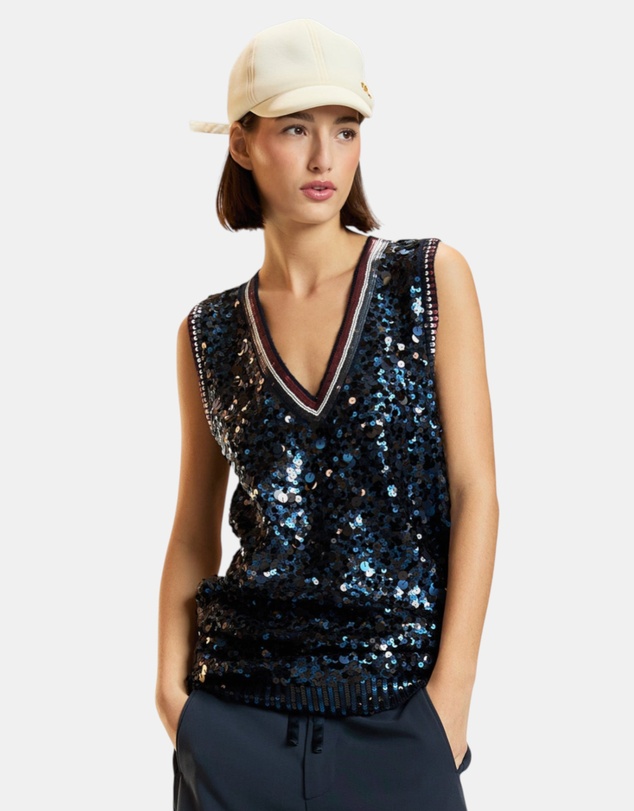 Cynthia Rowley - Sequin V-Neck Mini Knit Dress