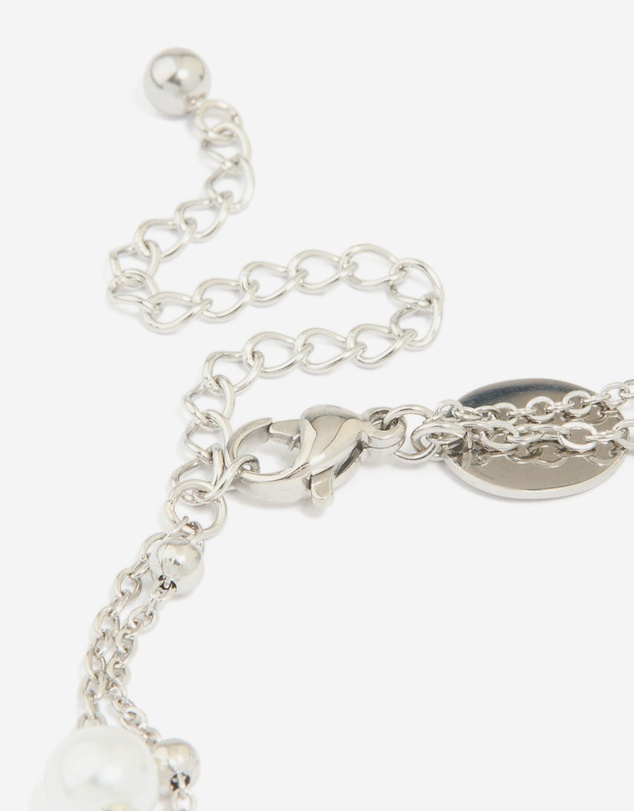 Lovisa - Waterproof Stainless Steel Pearl & Ball Layered Bracelet