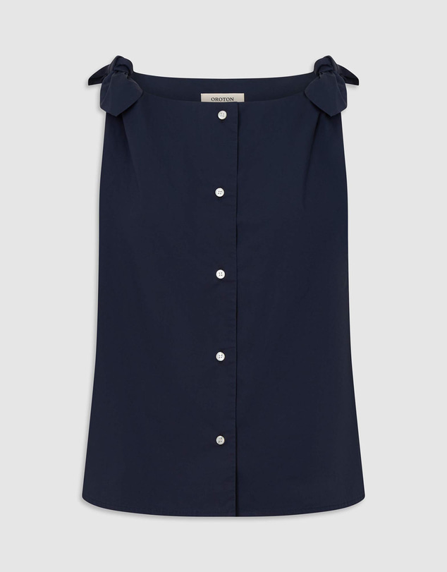 Oroton - Tie Shoulder Shell Top