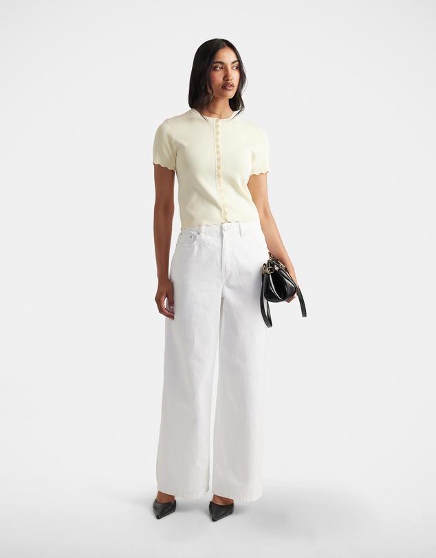 Decjuba - Maya Scallop Trim Button Top