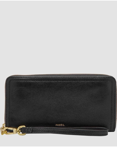 Fossil - Logan Black Zip Clutch