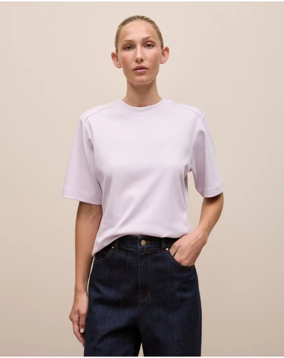 Trenery - Cotton Modal Interlock T-shirt in Lilac