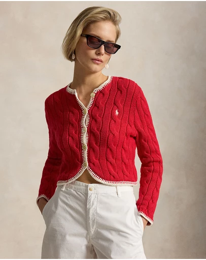 Polo Ralph Lauren - Cable-Knit Cropped Cardigan