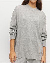 JH Lounge - JHL Crew Sweater (Cotton Cashmere) Grey Marle