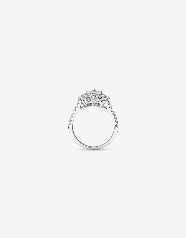 Michael Hill - 1.30 Carat TW Pear Shaped Cluster Halo Diamond Ring in 10kt White Gold