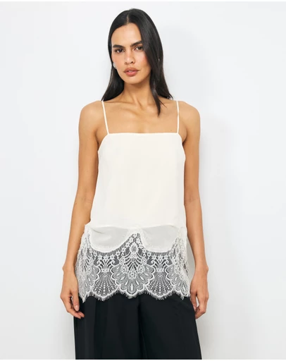 AERE - Alina Lace Trim Cami Top