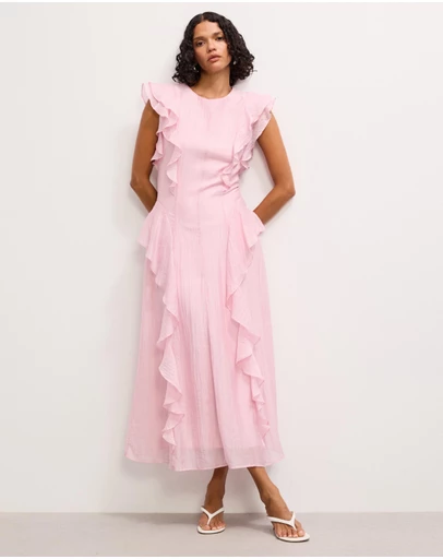 The Fated - Arisa Ruffled Midi Dress