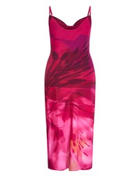 City Chic - Plus sizeSadie Print Slip Dress - raspberry