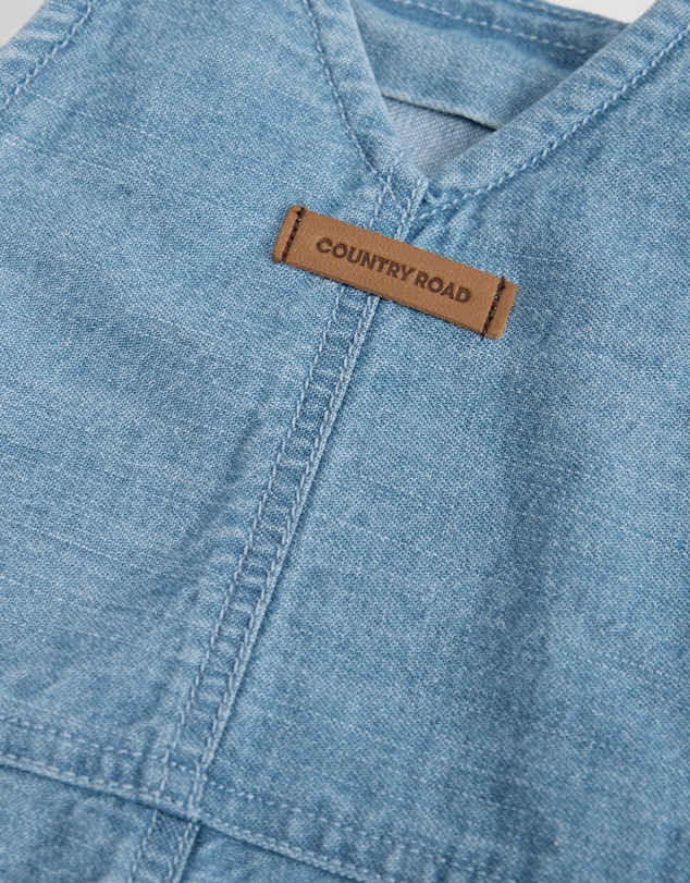 Country Road - Organically Grown Cotton Denim Broderie Overall