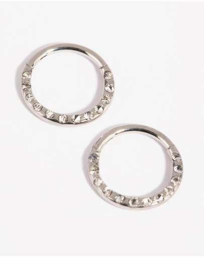 Lovisa - Surgical Steel Pave Hoop Earrings