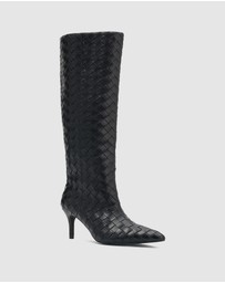 Nakedvice - The Seren Black Crosshatch Boot