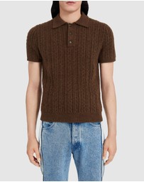 MM6 Maison Margiela - Cable 7G Knit Polo Shirt