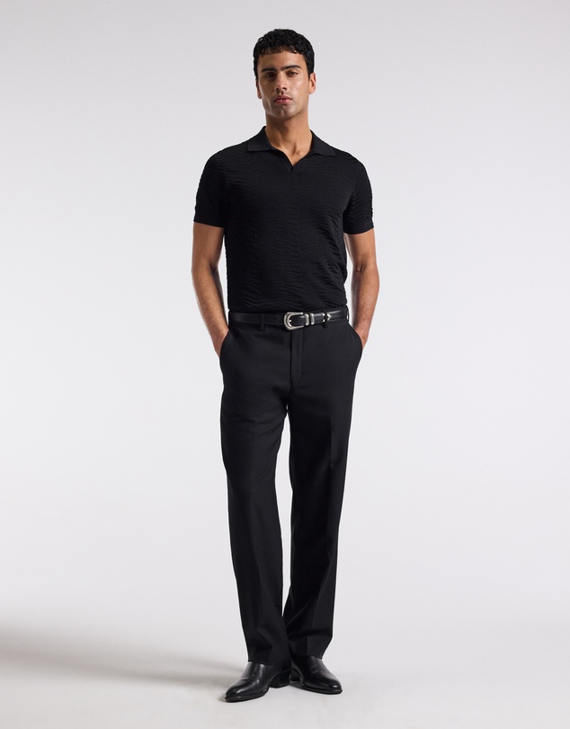 Calibre - Zebra Jacquard Polo Black