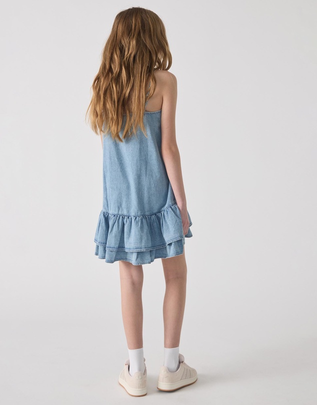 Decjuba Kids - Ashley Denim Ruffle Dress - Teens