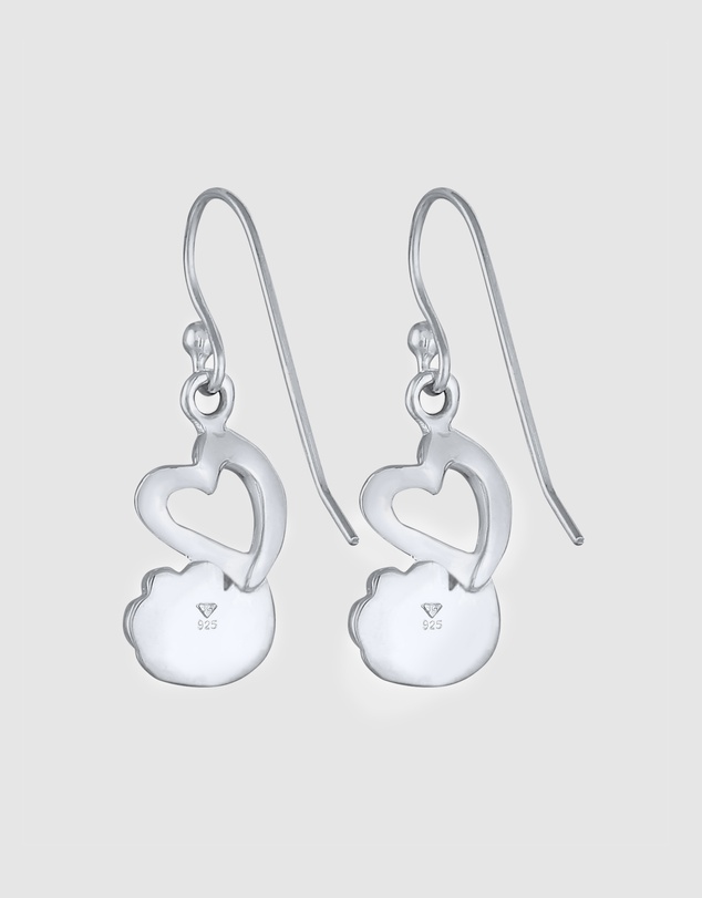 Elli Jewelry - Earrings Hanger Heart Enamel 925 Sterling Silver