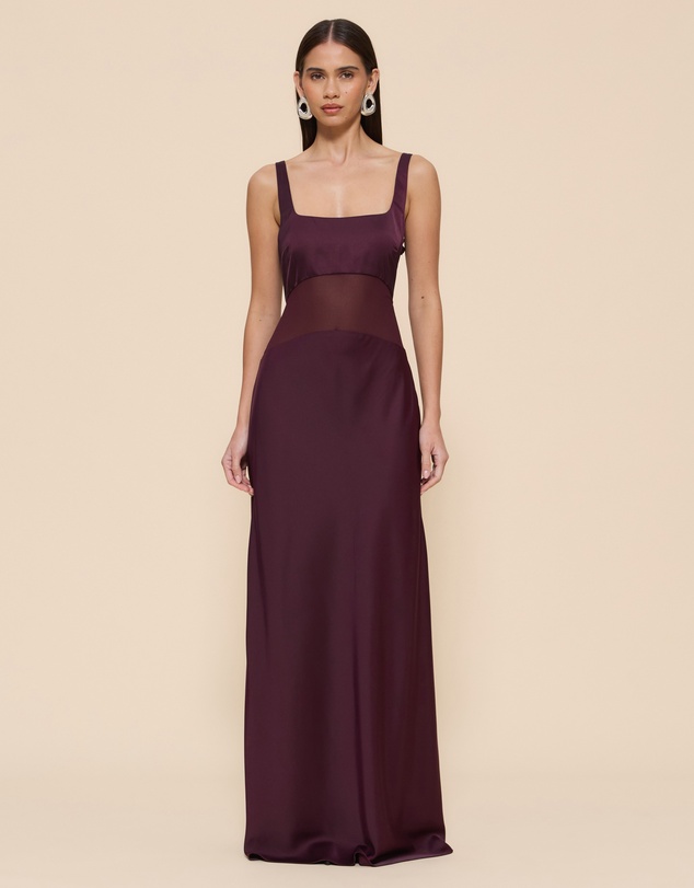 CHANCERY - Gracie Curved Sheer Panel Maxi Dress