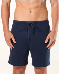 Mitch Dowd - Classic Slim Leg Cotton Knit Sleep Short 2 Pack - Navy & Grey Marle