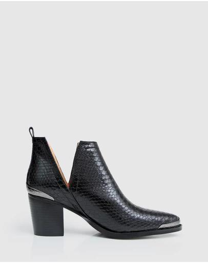 Belle & Bloom - Austin Croc Embossed Ankle Boot
