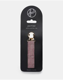 portier - Petite Pacifier Clip - Maroon