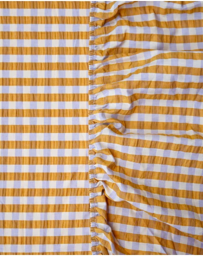 Mosey Me - Mango Seersucker Fitted Sheet