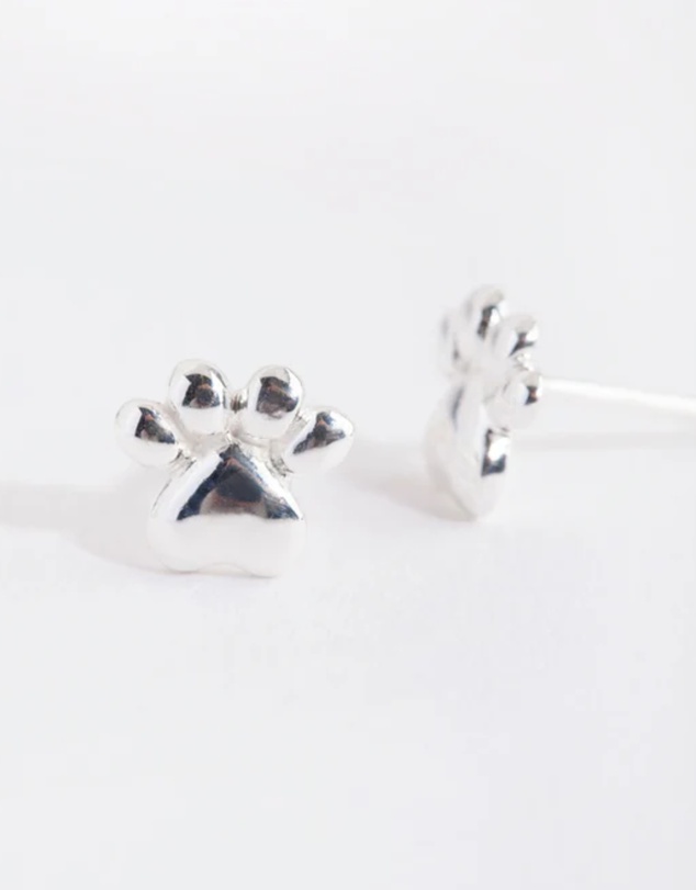 Lovisa - Sterling Silver Paw Print Stud Earrings