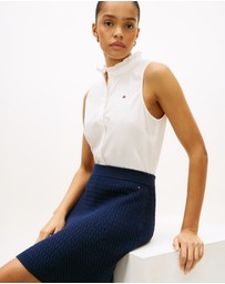 Tommy Hilfiger - Cotton Cable Knit Mini Skirt