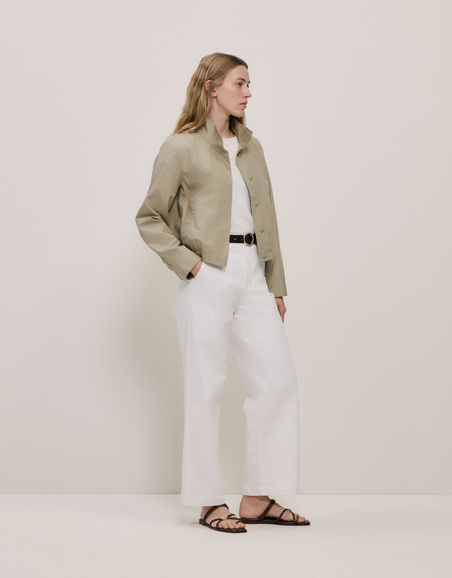 Trenery - Linen Cotton Relaxed Knit T-shirt in White