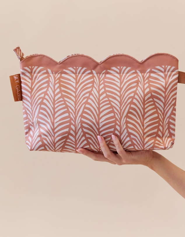 Sky Gazer - Scalloped Edge Wet Bag- Mocha Fern
