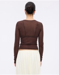 Minima Esenciales - Haze Semi Sheer Knit Top