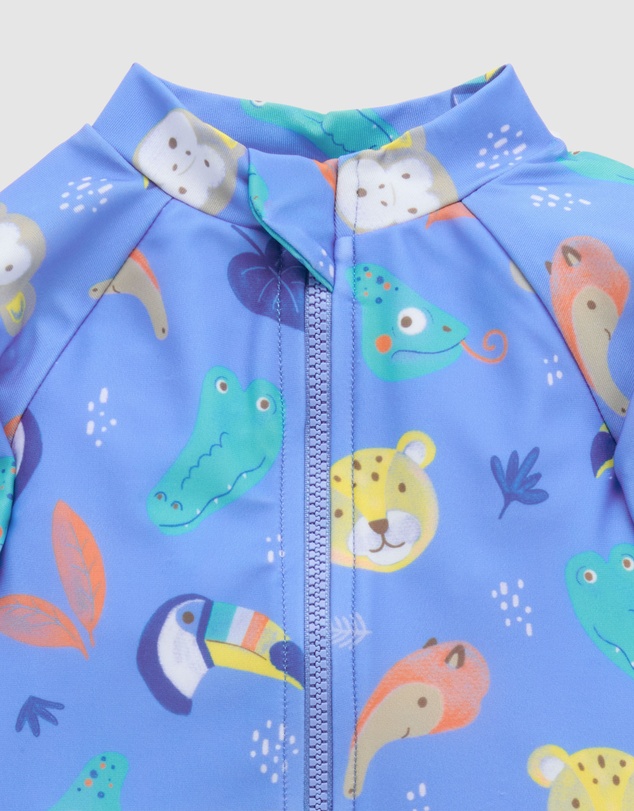 Purebaby - Printed Long Sleeve Sunsuit- Kids-Babies