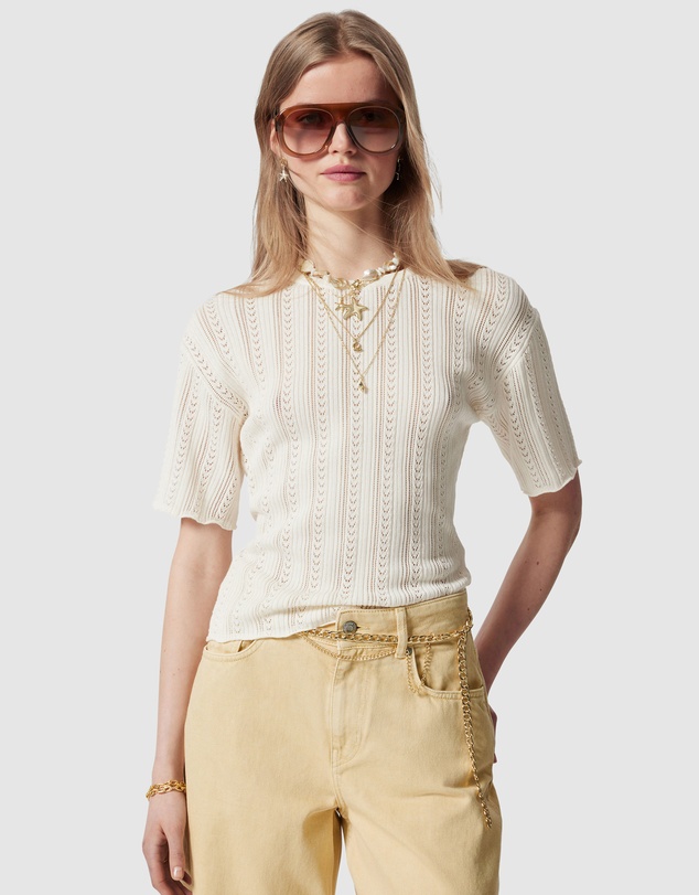 & Other Stories - Pointelle Knit T-Shirt