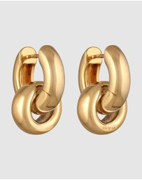 Elli Jewelry - Earrings Chunky Hoops 925 Sterling Silver Gold-Plated
