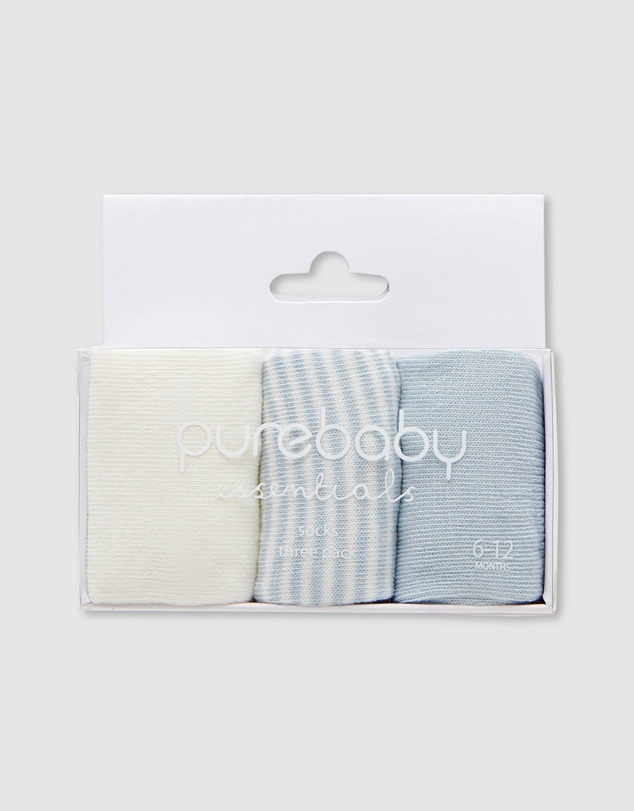 Purebaby - 3 Sock Pack-Kids-Babies