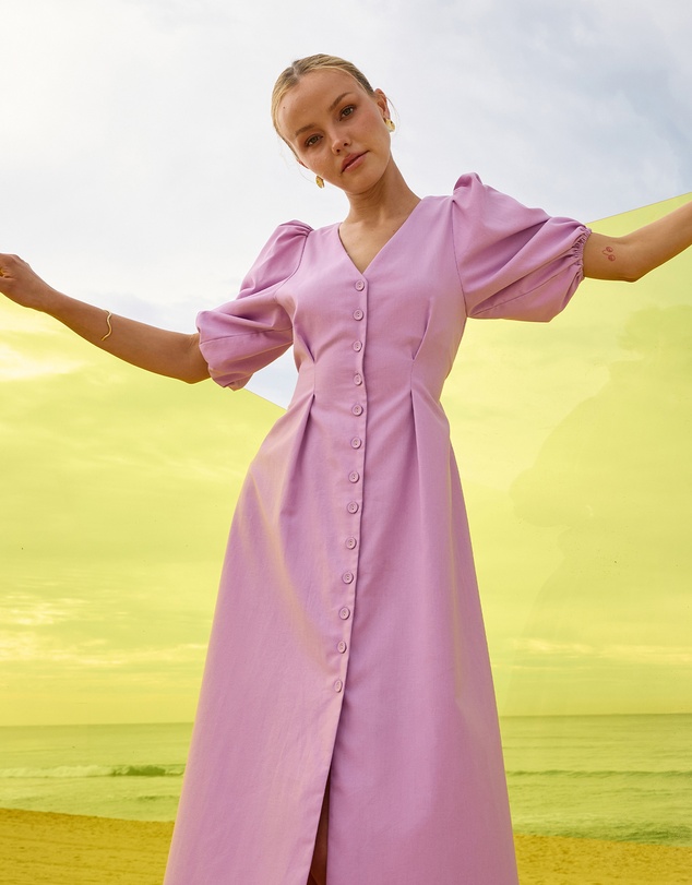 Pasduchas - Vera Button Midi Dress