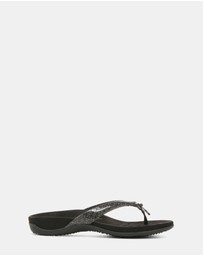 Vionic - Bella Toe Post Sandal - Black Lizard