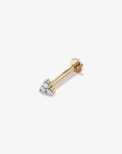 Michael Hill - Diamond Trio Flat Back Helix Stud Earring in 10kt Yellow Gold