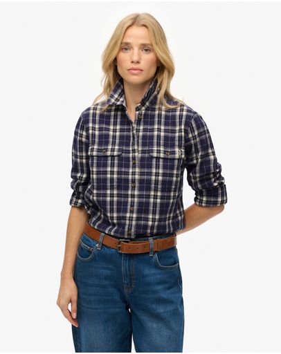 Navy/Green Check