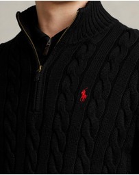 Polo Ralph Lauren - ICONIC EXCLUSIVE - Cable-Knit Cotton Quarter-Zip Sweater